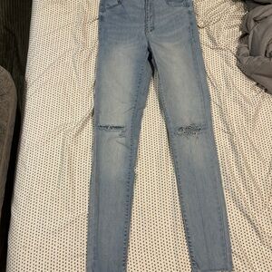 Women's Garage Light Blue Distressed Skinny Jeans